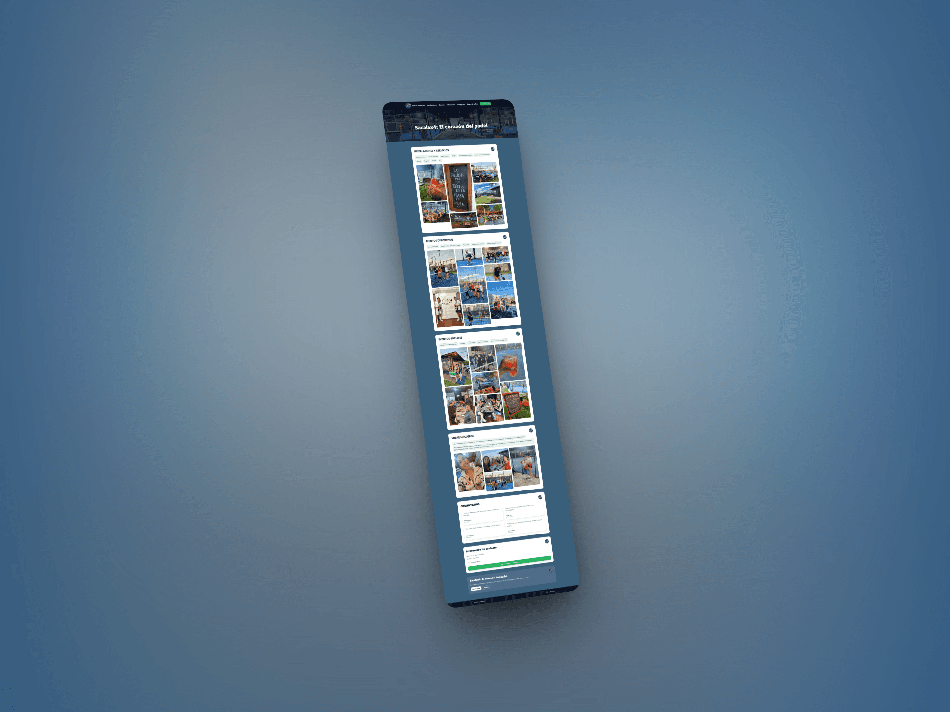 Sacala x 4 - Sports Venue Landing Page